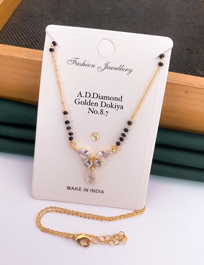 6 AD Golden Diamond Dokiya Mangalsutra Wholesale Shop In Surat
